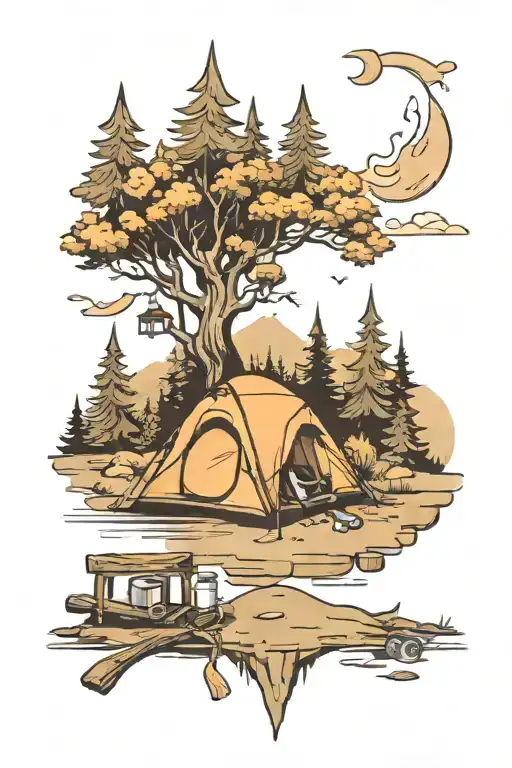 Camping Scene Inspired
