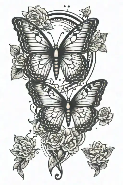 Butterfly Garden Tattoo In Space Themed