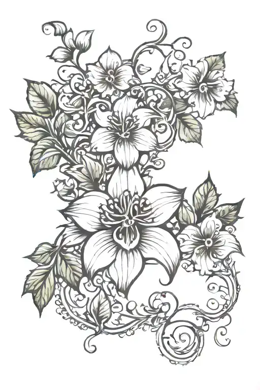 Growing Vine Flower Blooming Down