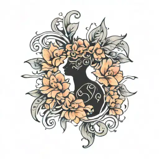 The Symbol Of Hebe With Flowers Growing