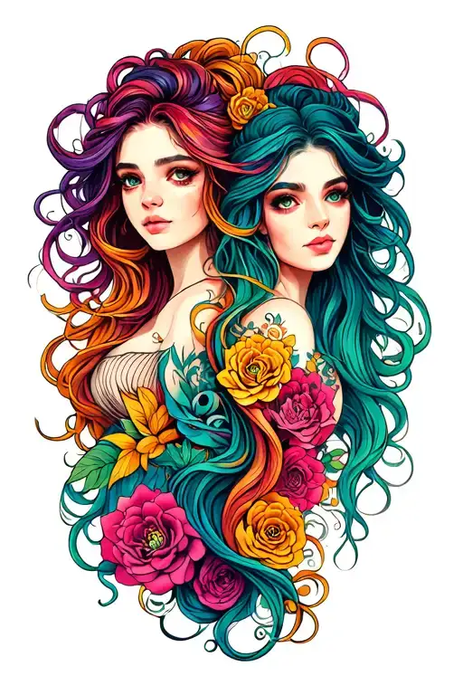 Gemini Sisters Hair Tangled