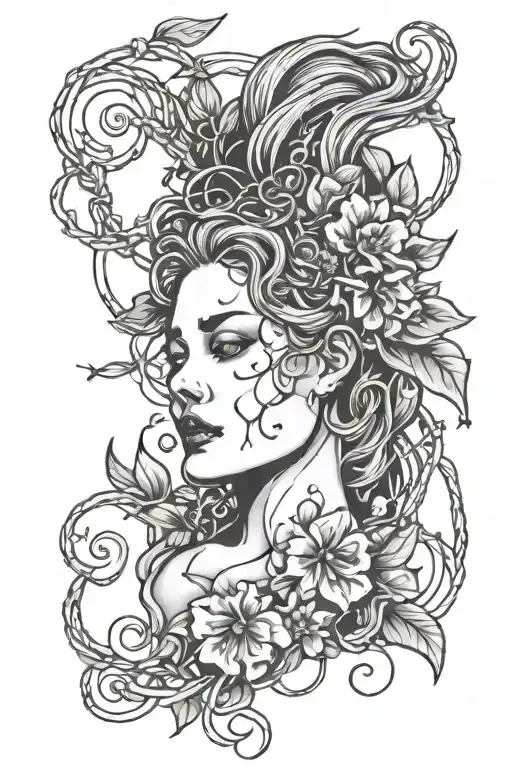 The Symbol Of Hebe With Barb Wire And Flowers Growing