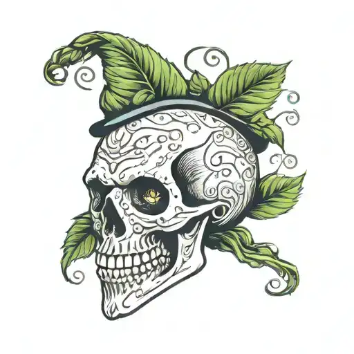 Skull With Hop Beard