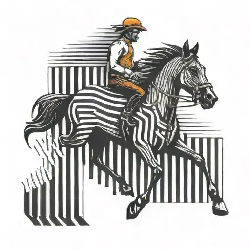 Ferrrari Horse Running On A Track Made With Piano Keys