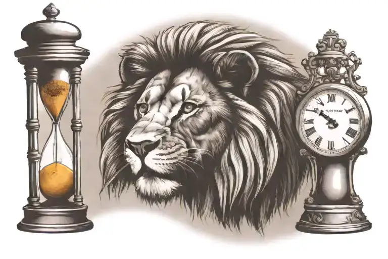Lion And Hour Glass