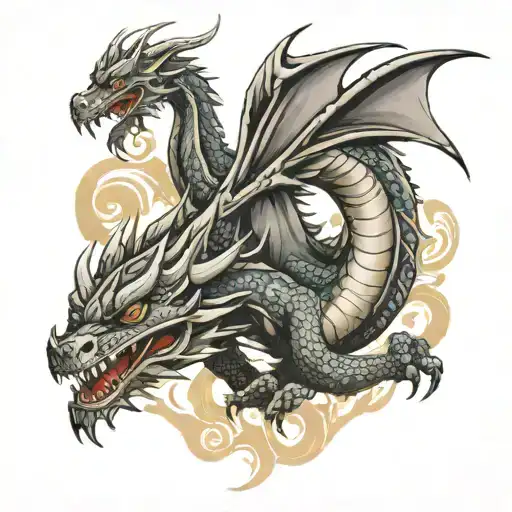Dragon With Book Pages Symbolizing
