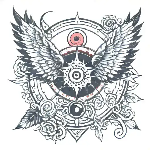 Sharingan Crow With Wings For Sleeve