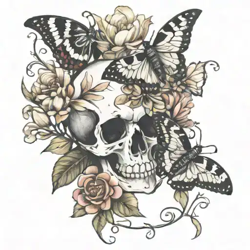 Flora Arm Sleeve Skull Moths