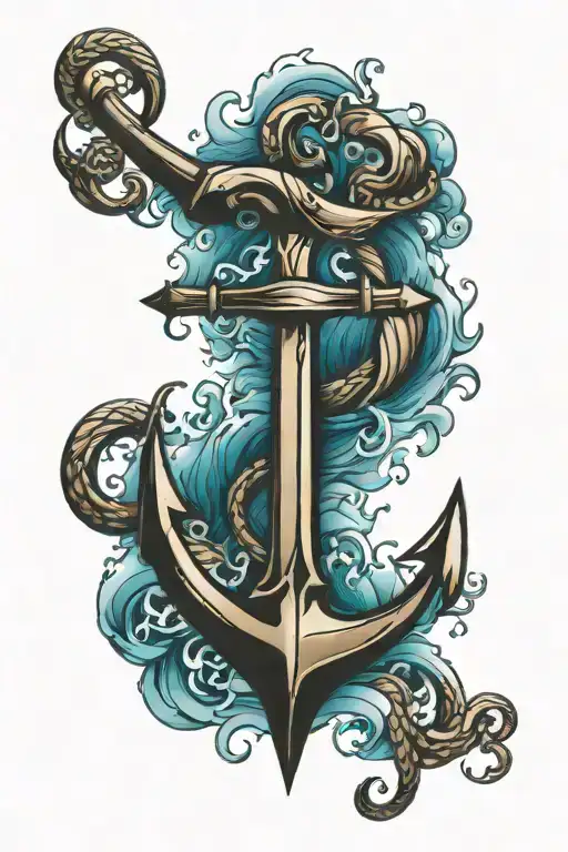 Ocean Sleeve Featuring Anchor