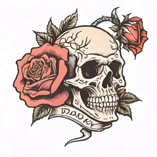 Rose With Daddy Stem And Death Date