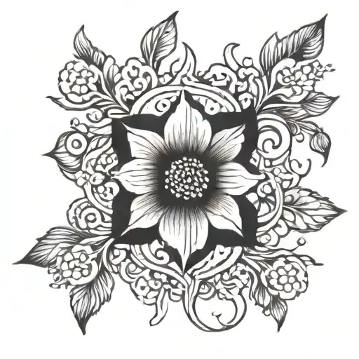 Black Flower Surrounded