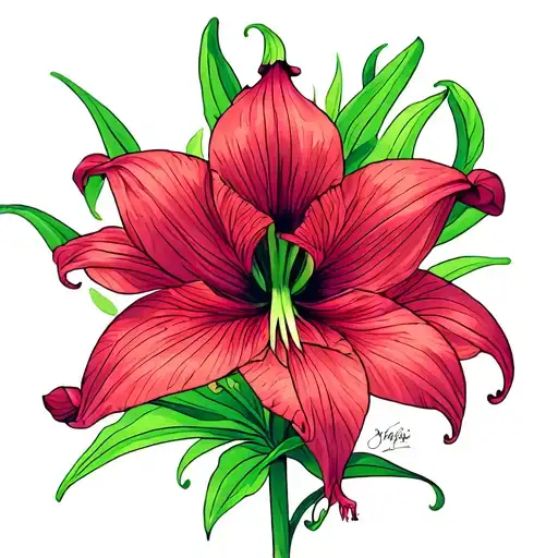 Amarylis Flower And Cancer Sign Incorporated