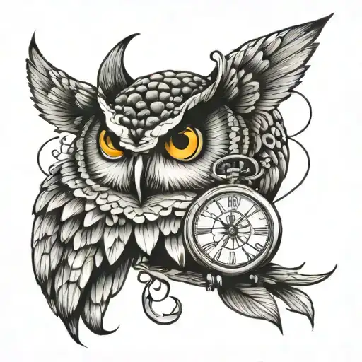 Microrealism Tattoo With Owl And Scorpio