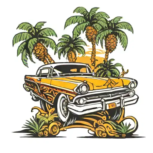 626 Lowrider Car With Palm Tree