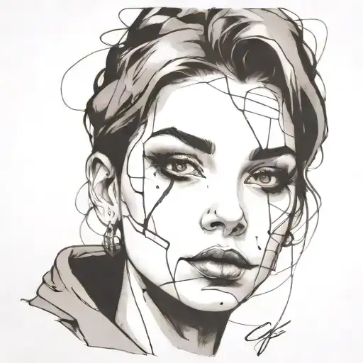 Face Portrait Using Ink Black Street Graffiti Art On A Inspired Banksy