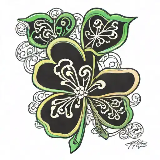 Shamrock With Cursive Letter A