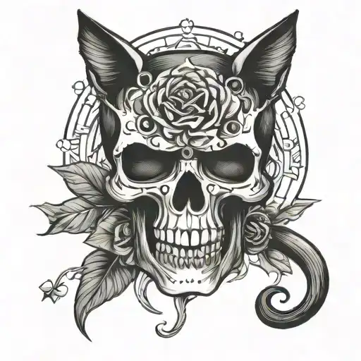 Skull Amd Black Cat