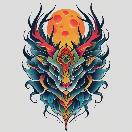 Moonlit Emberstorm of Rebirth Tattoo idea