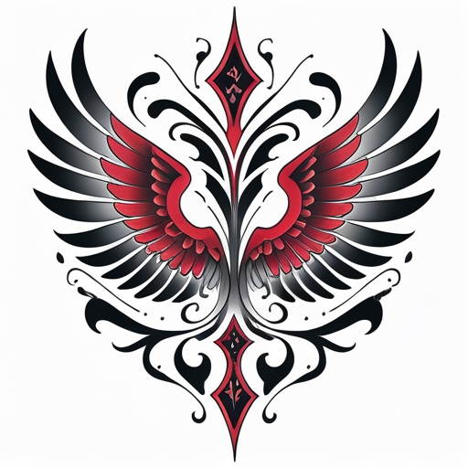 Crimson Wings of Fate’s Path Tattoo idea
