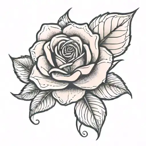 Small Rose With A Spot To Put A Name