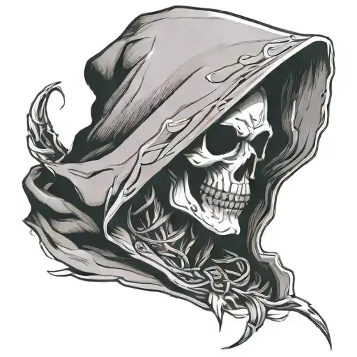 Side Profile Reaper In A Hood