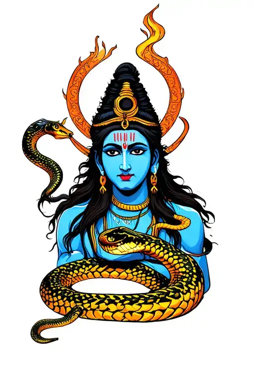 Aesthetic Shiva With Snake