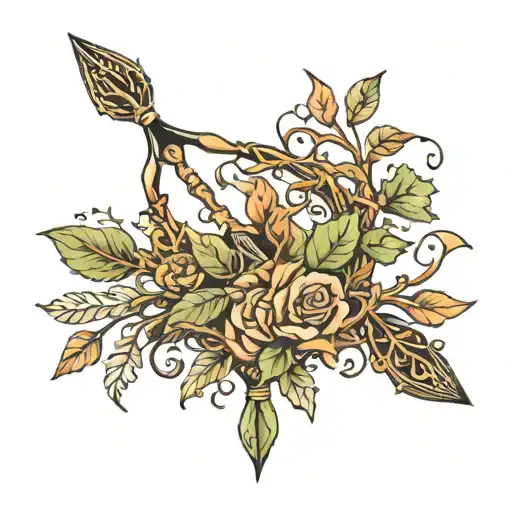 Arrow Surrounded By Vines