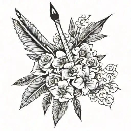 Arrow Surrounded By Narciss Flower