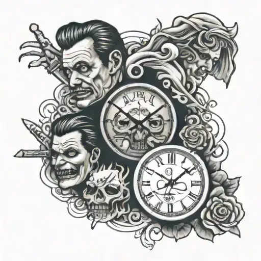 Horror Movie Serial Killers Smoke Clock Watch