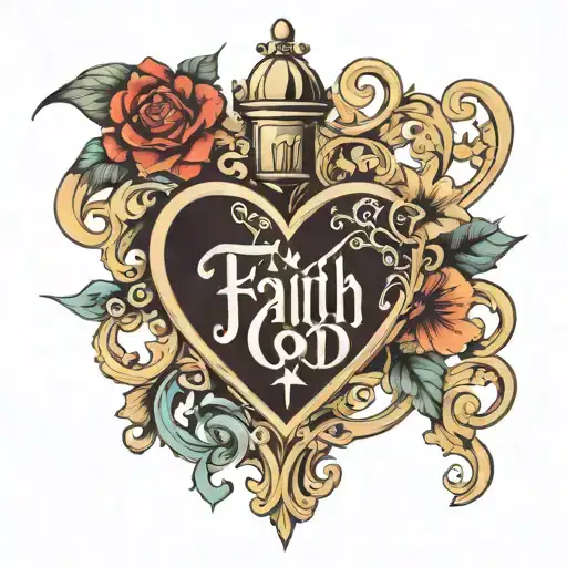 Faith In God Tattooed Shapes As A Heart Shape