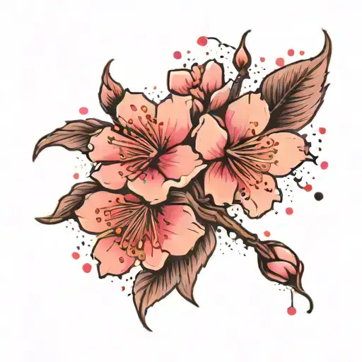 Blooming Cherry Blossom With Space Background