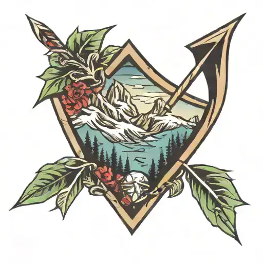Arrow With Arrowhead Mountains