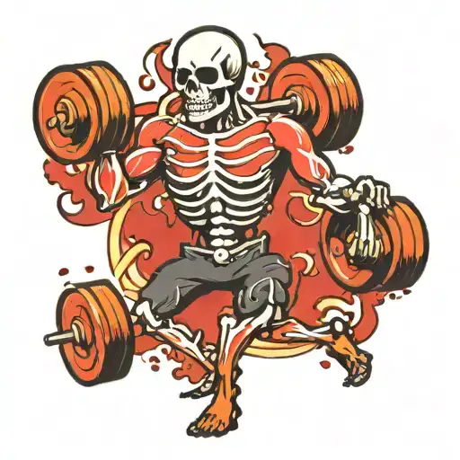 Skeleton Strongman Lifting Weights