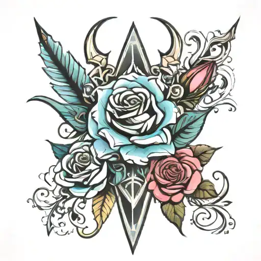 Trident And Rose Blooming