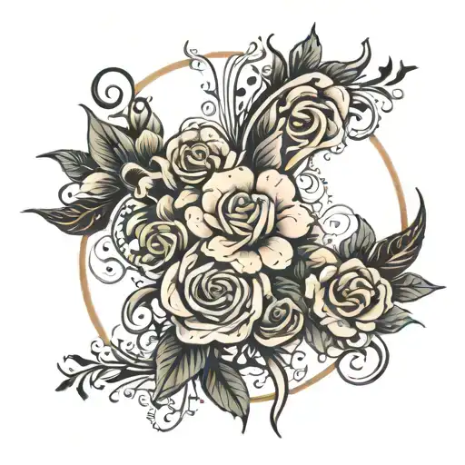 Flowers With Lace And Kids Names