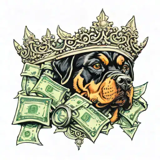 Rottweiler Crown Made Of Money