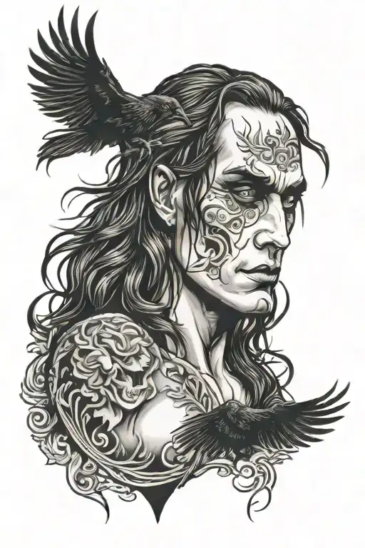 Brandon Lee Crow Face Black Sleeve