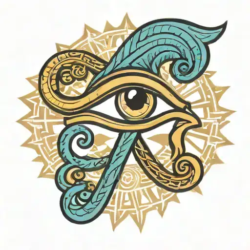 Eye Of Horus With An Ankh Cross
