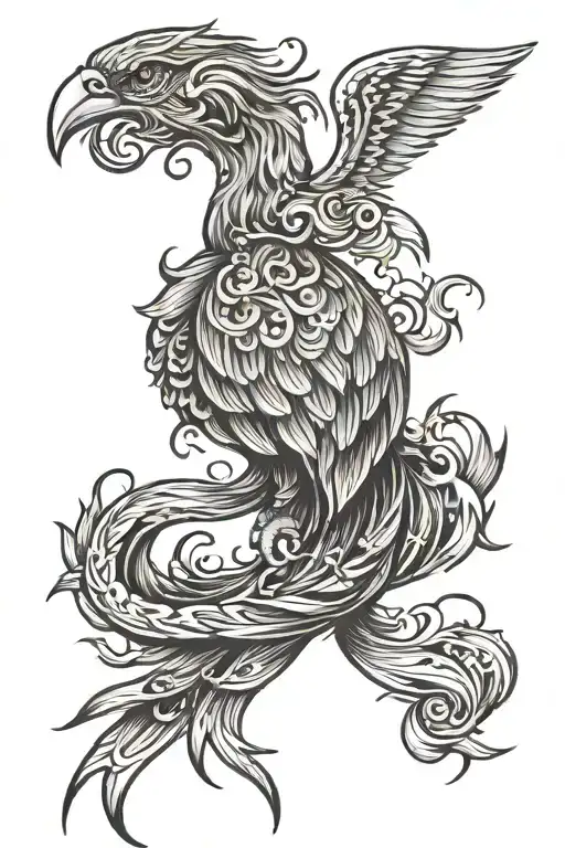 Phoenix With Fire Tail And The Oses