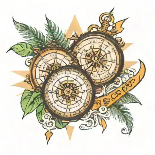 Compass Sea Map Palms