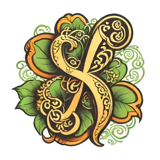 Four Leaf Clover With The Number Seven