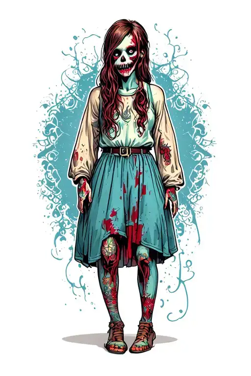 Vintage Zombie Girl Standing