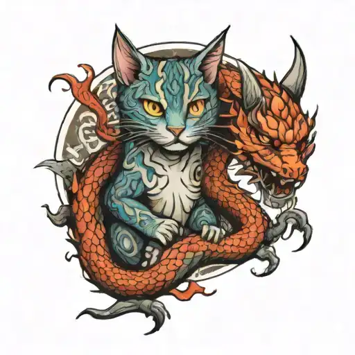 Cat And Dragon Form A Single Whole