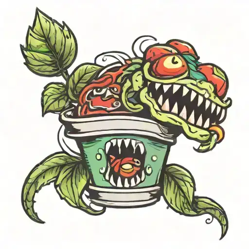 Audrey Ii And Fire Piranha Plant