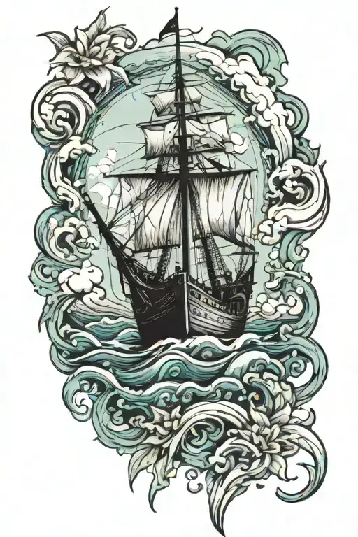 Ship Sinking Below The Water