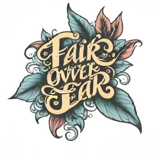 Fair Over Fear Cursive Lettering