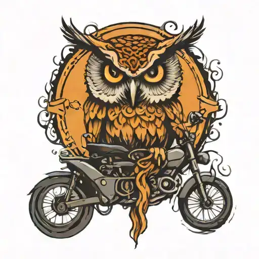 Owl And Skulls And Bike Riding