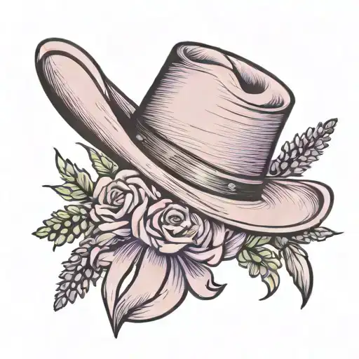 Lavender Cancle Ribbon With Cowboy Hat On Top