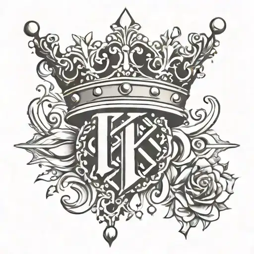 King Crown With A K Letter