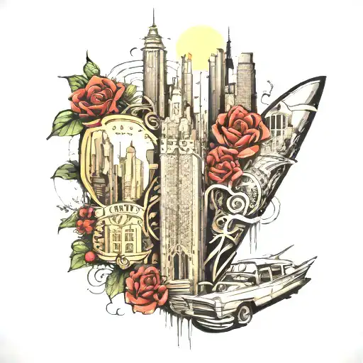 New York Theme Leg Sleeve